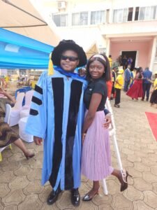 Dr. Tanifum and wife pose for a picture on his graduation day, University of Bamenda