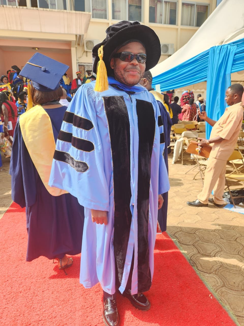 Dr. Tanifum Francis, visually impaired, graduates from the University of Bamenda.